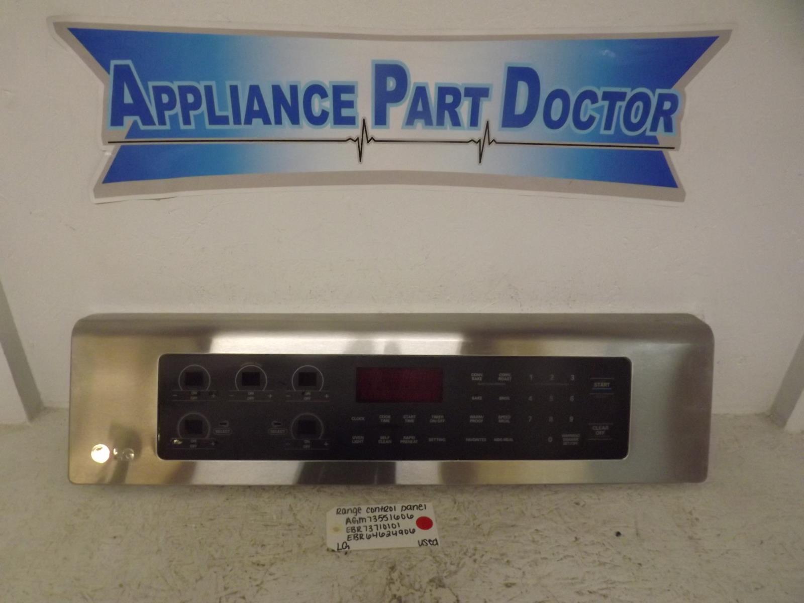 LG Range AGM73551606 EBR73710101 EBR64624906 Control Panel Used LG Range AGM73551606 EBR73710101 EBR64624906 Control Panel Used